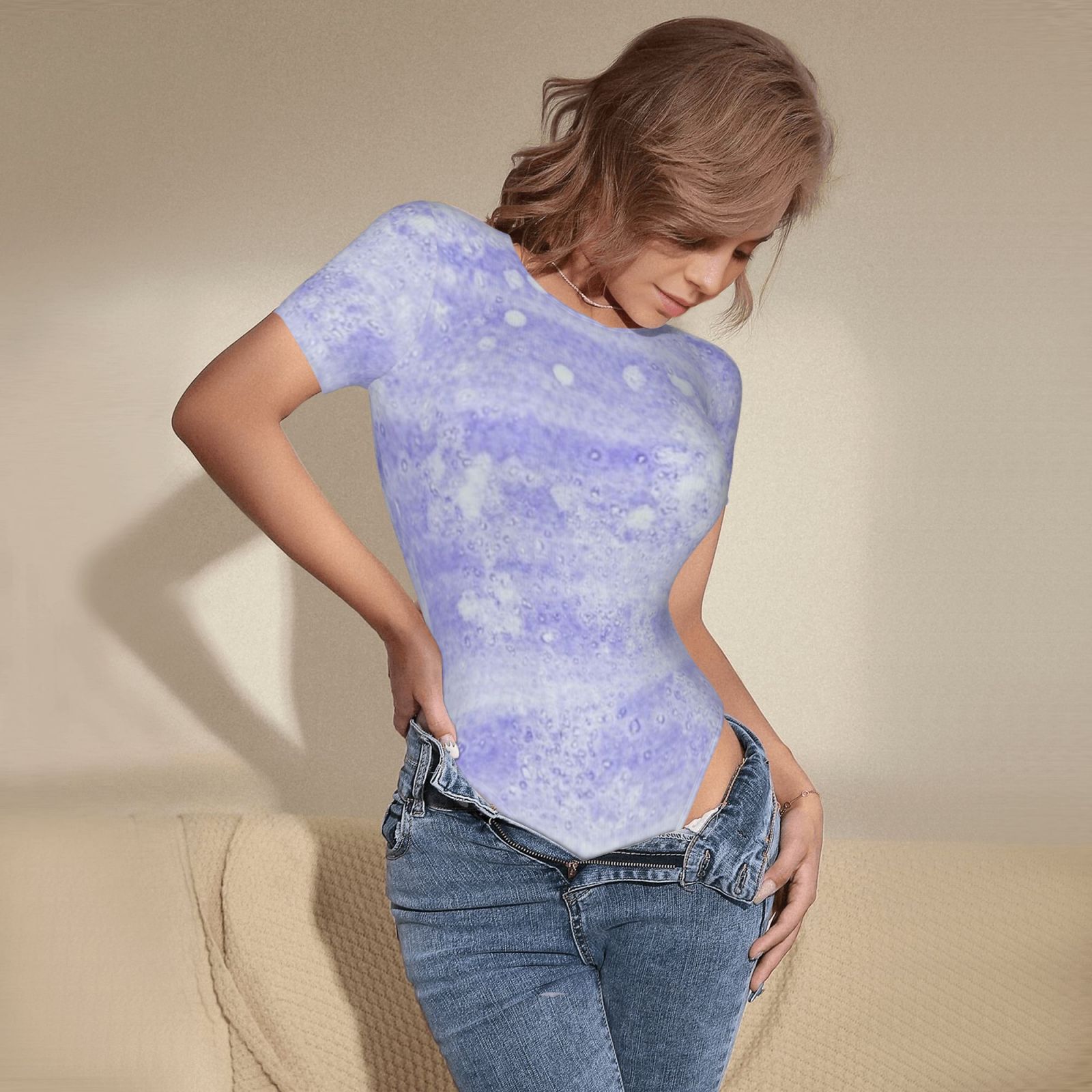 Women's Short Sleeve Round Neck Bodysuit