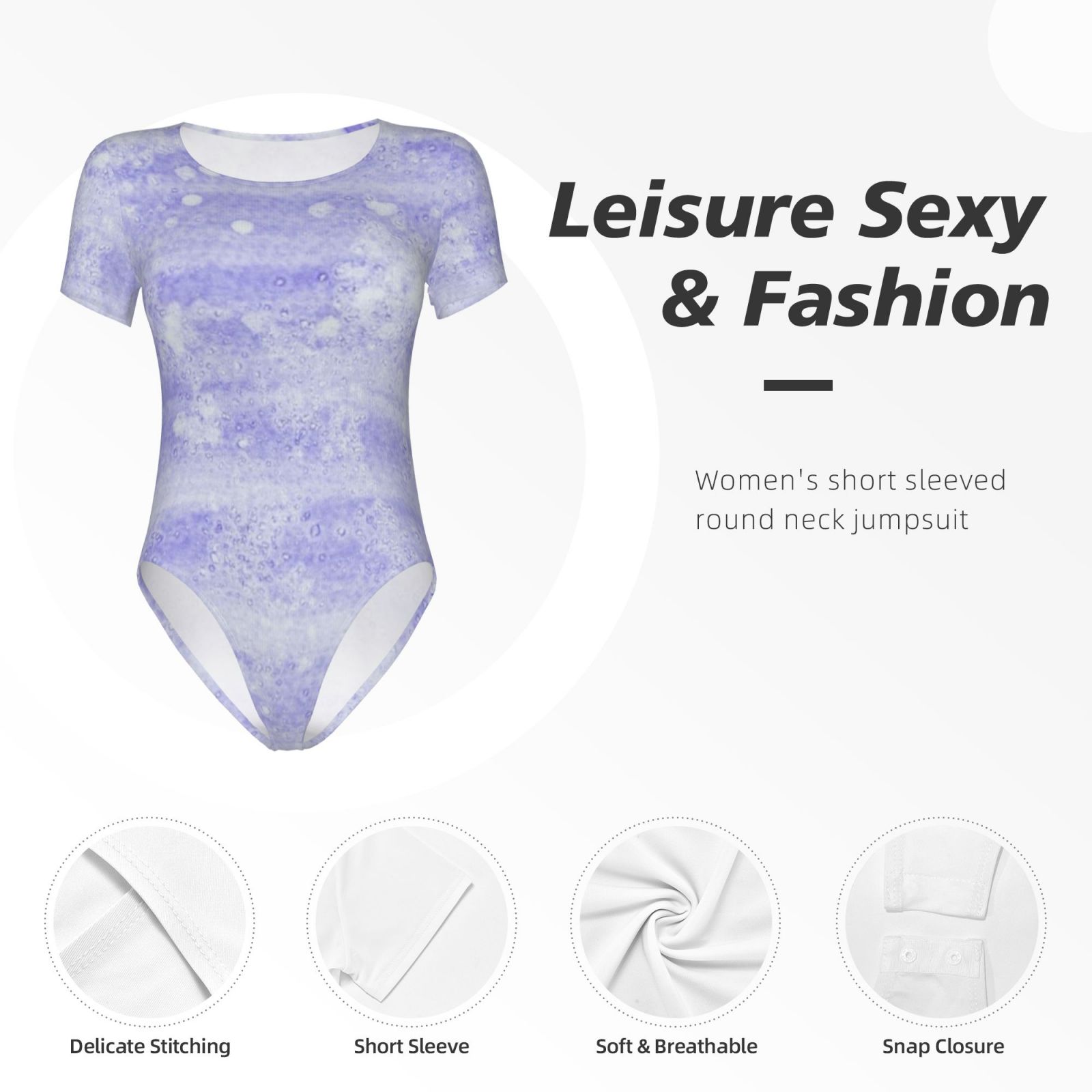 Women's Short Sleeve Round Neck Bodysuit