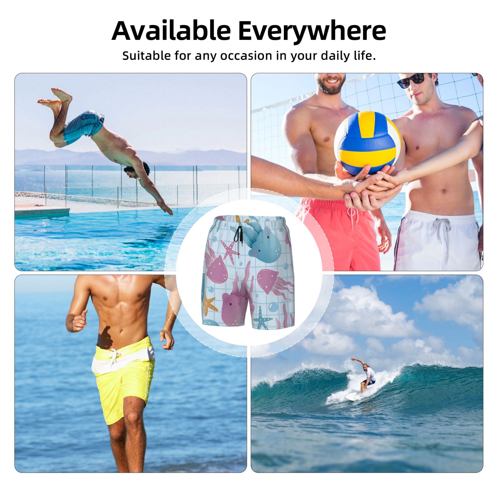 Men's Double Layer Swim Trunks