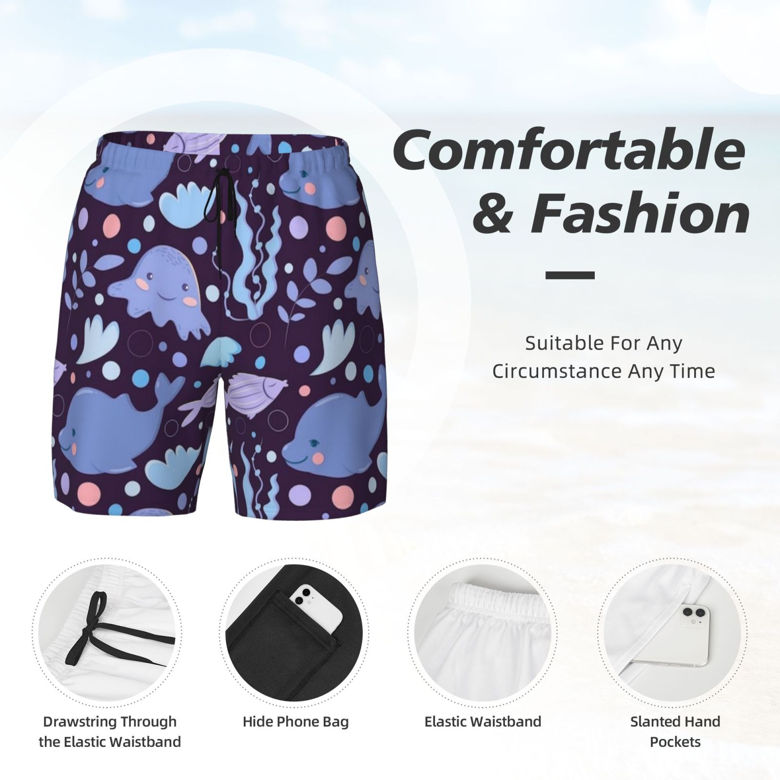 Men's Double Layer Swim Trunks