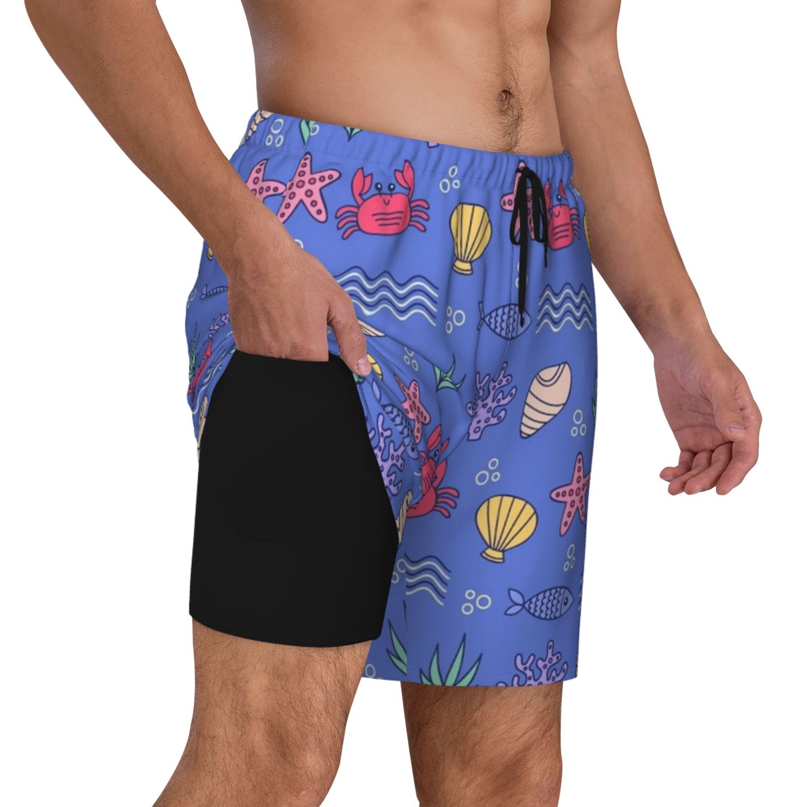 Men's Double Layer Swim Trunks